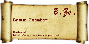 Braun Zsombor névjegykártya
